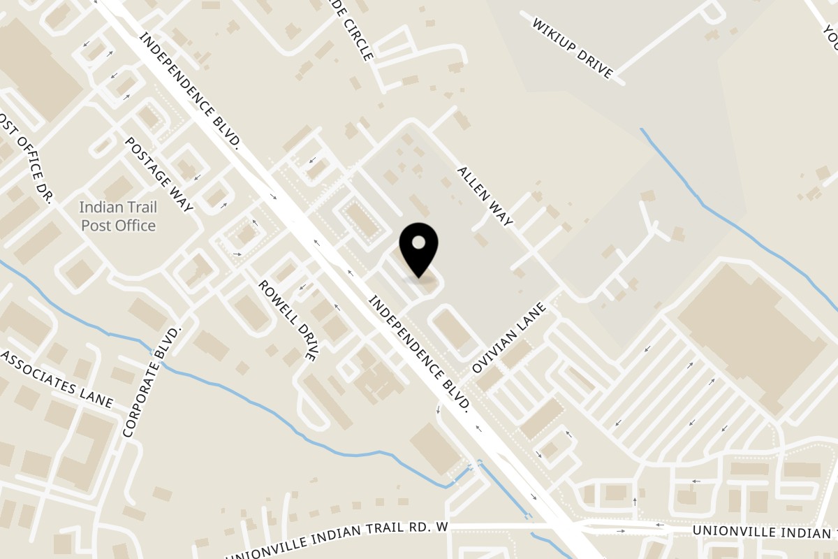 Map showing the location of Chokh Di Noodle House on 14015 E Independence Blvd Ste I in Indian Trail